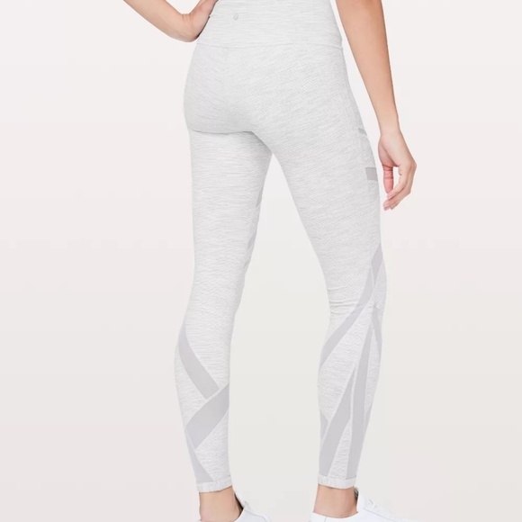 Lululemon Wunder Under HR Tight Mesh Womens Size 10 Grey High Rise Yoga Athletic - Picture 2 of 9